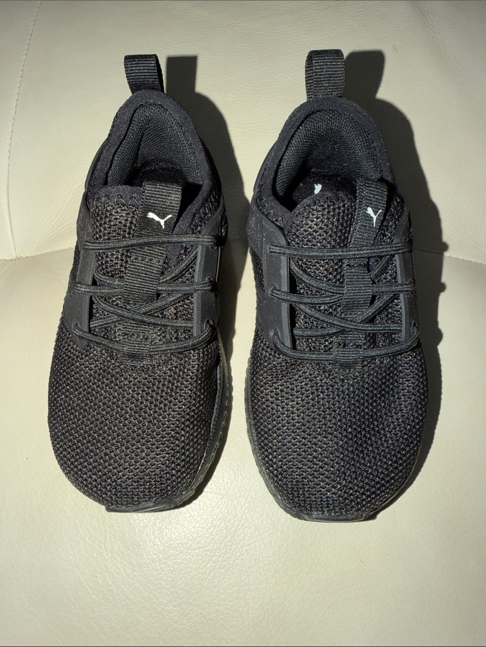 Puma Black Kids Knit Slip-On Sneakers